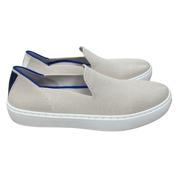 Rothy's Cream and Blue Slip-On Sneakers - Picture 1 of 9